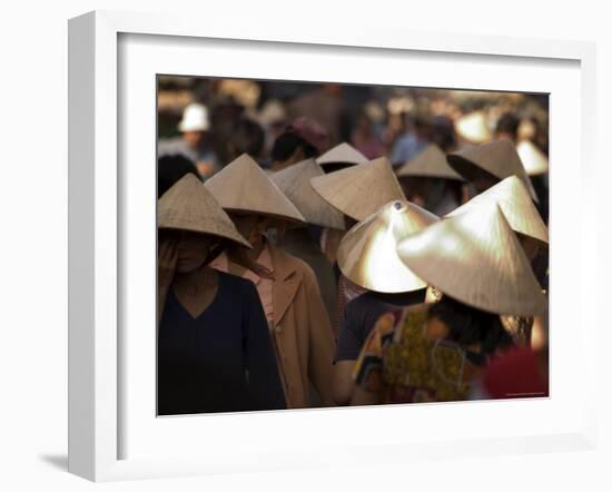 Women Wearing Conical Hats, Binh Tay Market, Ho Chi Minh City (Saigon), Vietnam-Christian Kober-Framed Photographic Print