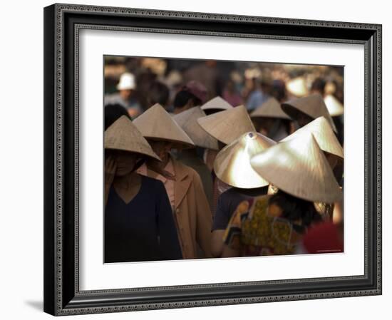 Women Wearing Conical Hats, Binh Tay Market, Ho Chi Minh City (Saigon), Vietnam-Christian Kober-Framed Photographic Print