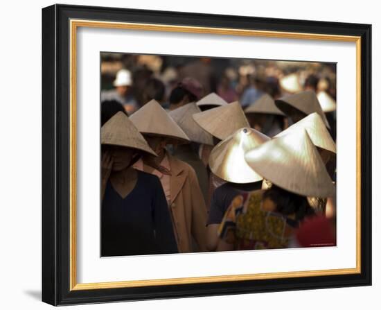 Women Wearing Conical Hats, Binh Tay Market, Ho Chi Minh City (Saigon), Vietnam-Christian Kober-Framed Photographic Print