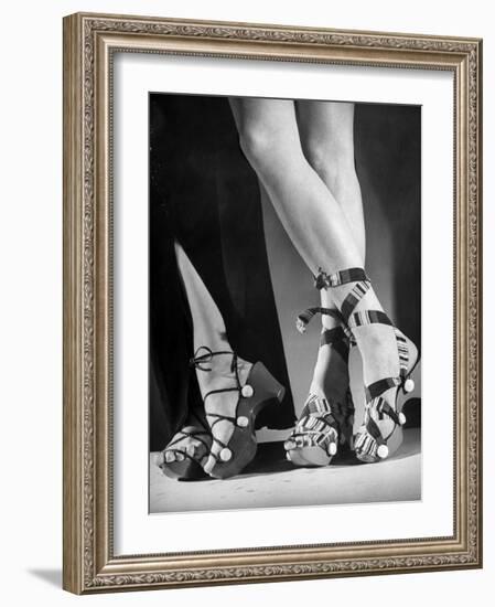 Women Wearing Unrationed Shoe Soles During the War-Nina Leen-Framed Photographic Print