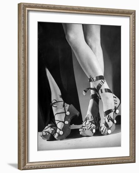 Women Wearing Unrationed Shoe Soles During the War-Nina Leen-Framed Photographic Print