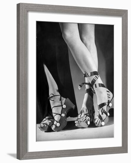 Women Wearing Unrationed Shoe Soles During the War-Nina Leen-Framed Photographic Print