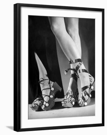 Women Wearing Unrationed Shoe Soles During the War-Nina Leen-Framed Photographic Print