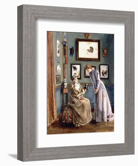 Women with a Japanese Doll, 1894-Alfred Emile L?opold Stevens-Framed Giclee Print