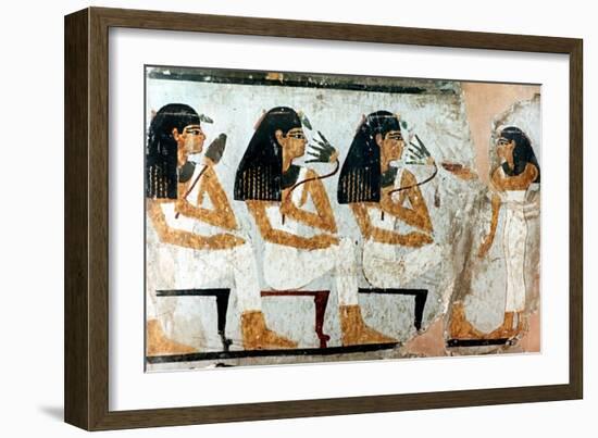 Women with Flowers and Lotus, 18th Dynasty. Artist: Unknown-Unknown-Framed Giclee Print