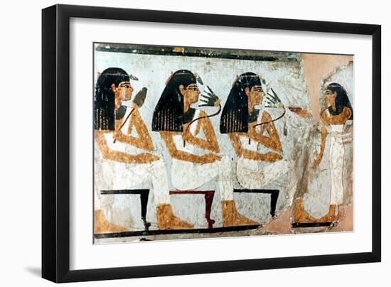 Women with Flowers and Lotus, 18th Dynasty. Artist: Unknown-Unknown-Framed Giclee Print