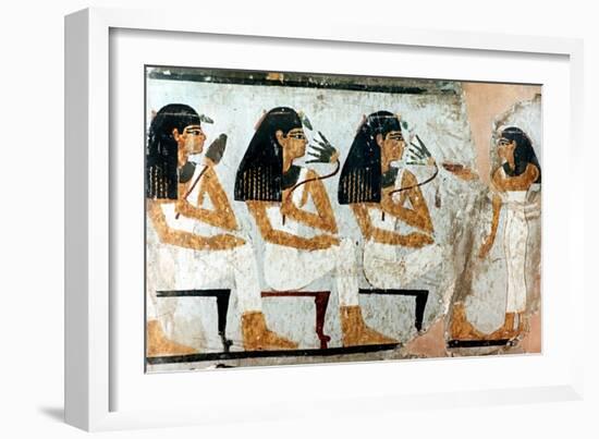 Women with Flowers and Lotus, 18th Dynasty. Artist: Unknown-Unknown-Framed Giclee Print