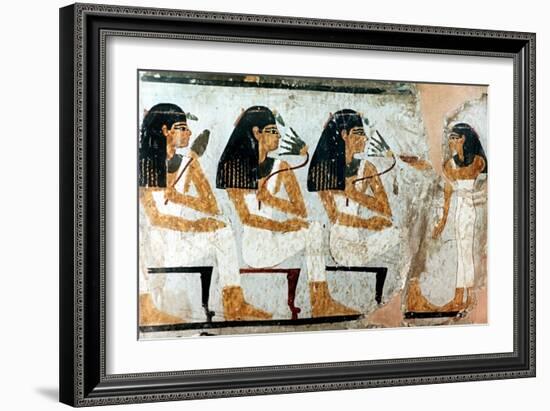 Women with Flowers and Lotus, 18th Dynasty. Artist: Unknown-Unknown-Framed Giclee Print