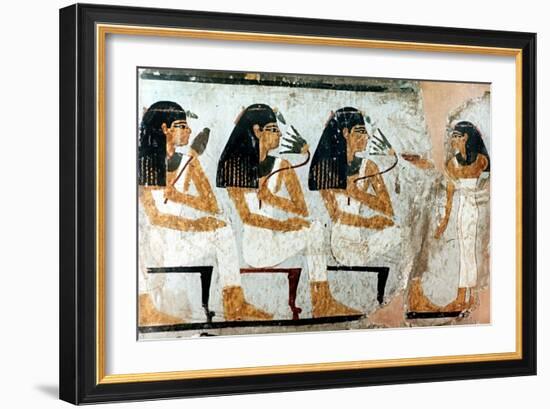 Women with Flowers and Lotus, 18th Dynasty. Artist: Unknown-Unknown-Framed Giclee Print