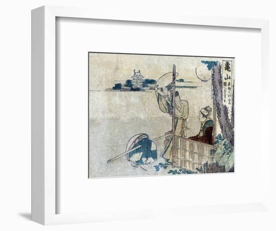 Women with Luggage Waiting for a Porter, Japanese Wood-Cut Print-Lantern Press-Framed Art Print