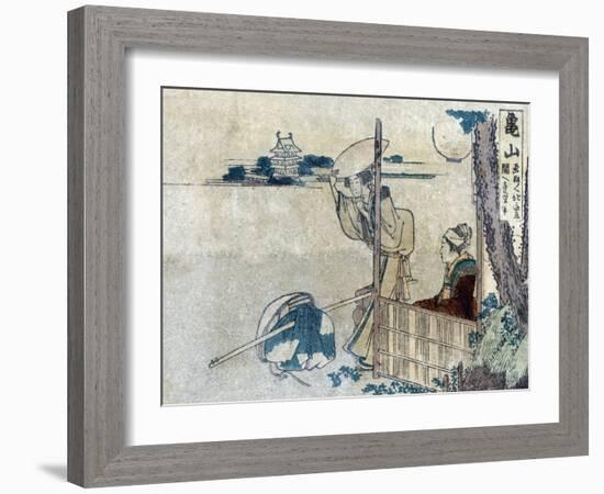 Women with Luggage Waiting for a Porter, Japanese Wood-Cut Print-Lantern Press-Framed Art Print