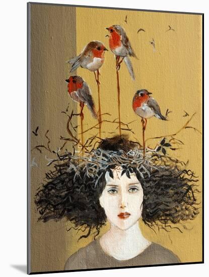 Women with Robins Nesting, 2016, Detail-Susan Adams-Mounted Giclee Print