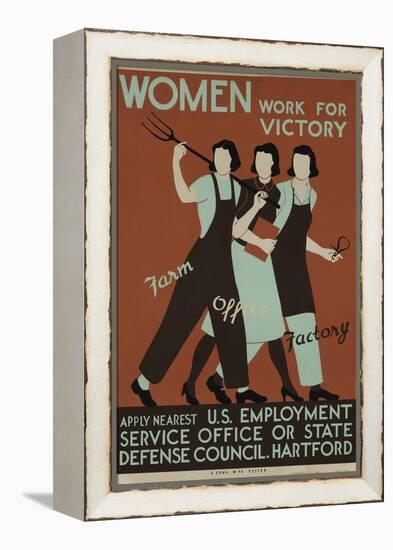Women Work for Victory Poster-null-Framed Premier Image Canvas