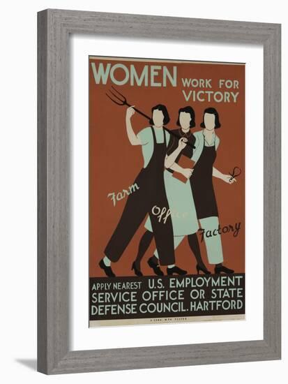 Women Work for Victory Poster-null-Framed Giclee Print