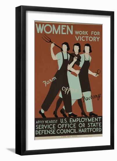 Women Work for Victory Poster-null-Framed Giclee Print