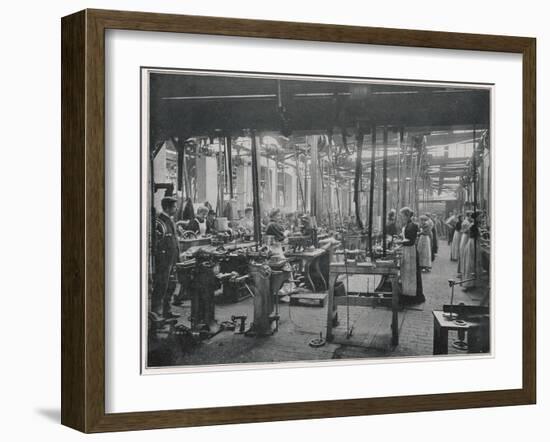 Women Working at the Coventry Machinists' Company Cycle Works Warwickshire-null-Framed Art Print