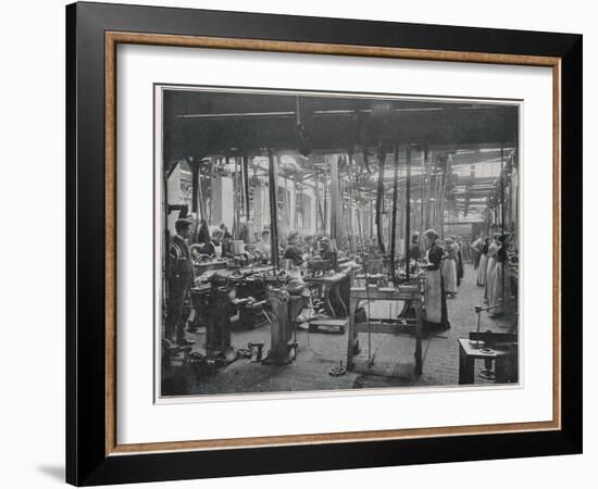 Women Working at the Coventry Machinists' Company Cycle Works Warwickshire-null-Framed Art Print