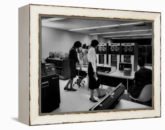 Women Working Ibm Computers in an Office-null-Framed Premier Image Canvas