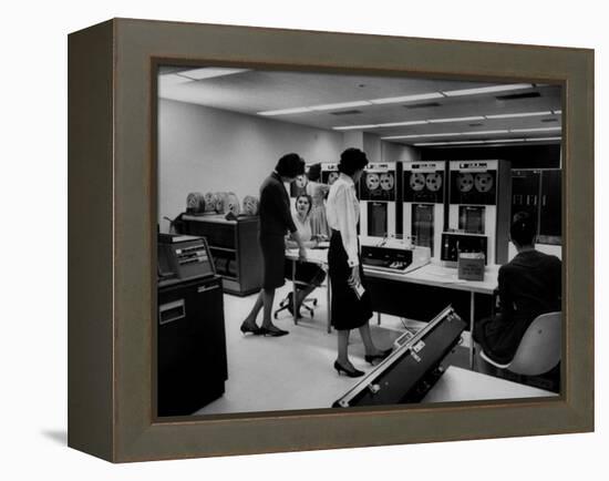 Women Working Ibm Computers in an Office-null-Framed Premier Image Canvas