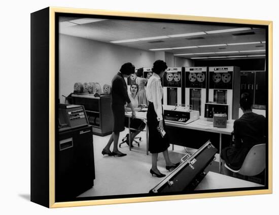 Women Working Ibm Computers in an Office-null-Framed Premier Image Canvas