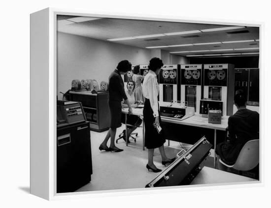 Women Working Ibm Computers in an Office-null-Framed Premier Image Canvas