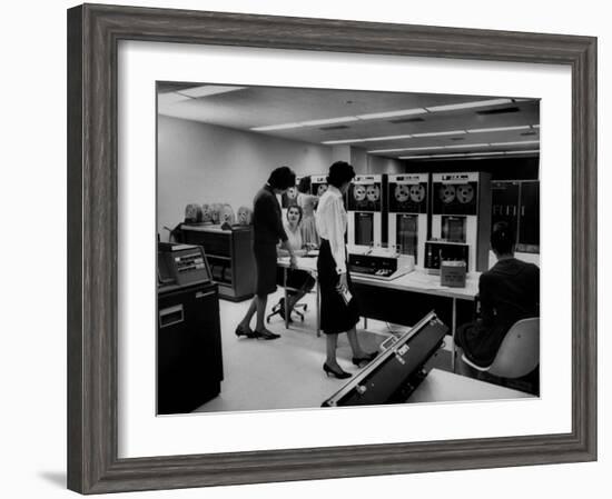 Women Working Ibm Computers in an Office--Framed Photographic Print