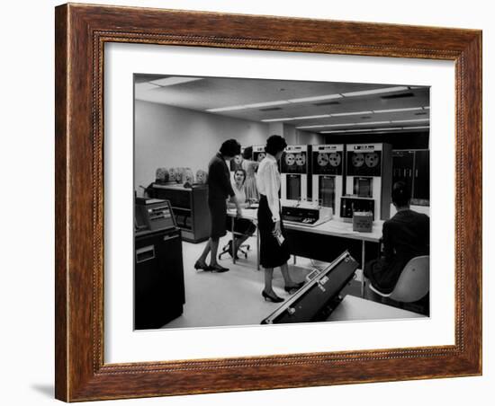 Women Working Ibm Computers in an Office-null-Framed Photographic Print
