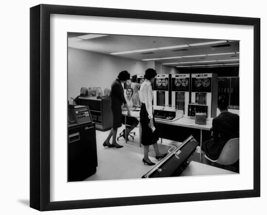 Women Working Ibm Computers in an Office-null-Framed Photographic Print