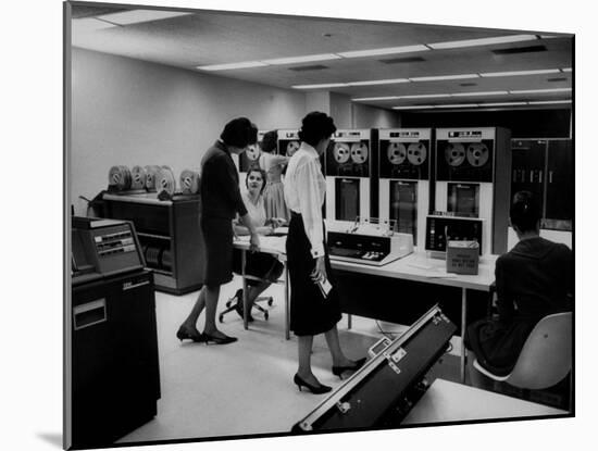 Women Working Ibm Computers in an Office-null-Mounted Photographic Print