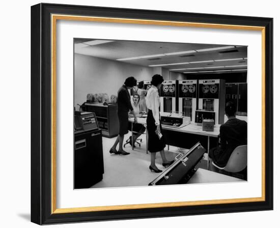 Women Working Ibm Computers in an Office-null-Framed Photographic Print