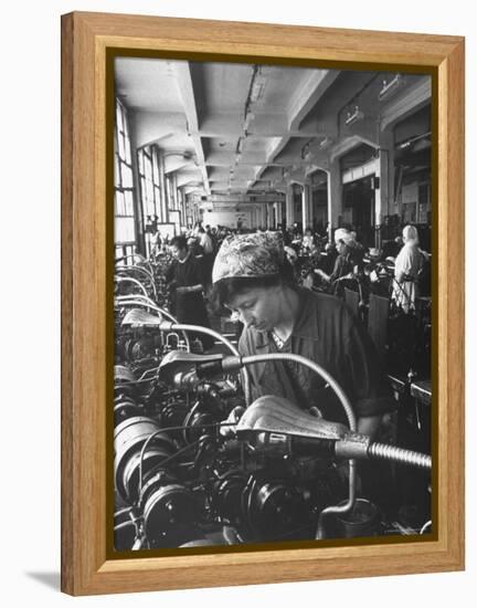 Women Working in the Watch Factory no.2 in Moscow-James Whitmore-Framed Premier Image Canvas