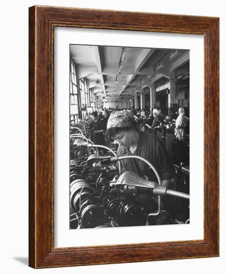 Women Working in the Watch Factory no.2 in Moscow-James Whitmore-Framed Photographic Print