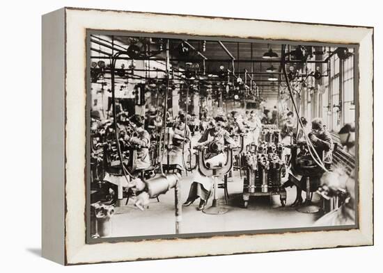 Women Working in Welding Department, Lincoln Motor Company in Detroit, Michigan During World War I-null-Framed Stretched Canvas