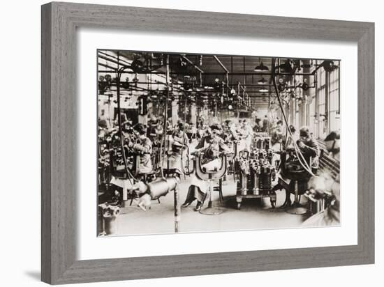 Women Working in Welding Department, Lincoln Motor Company in Detroit, Michigan During World War I-null-Framed Photo