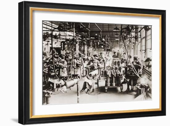 Women Working in Welding Department, Lincoln Motor Company in Detroit, Michigan During World War I-null-Framed Photo