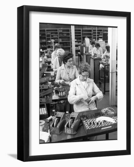 Women Working on a Switch Gear Assembly Line in Slough-Henry Grant-Framed Photographic Print