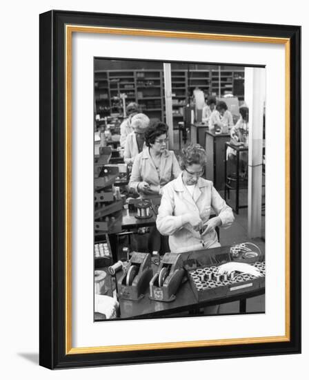 Women Working on a Switch Gear Assembly Line in Slough-Henry Grant-Framed Photographic Print