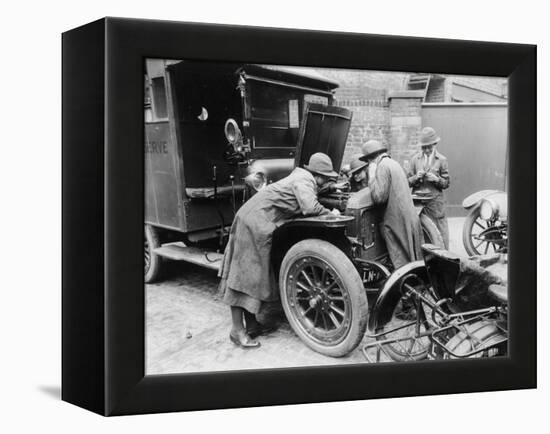 Women Working on an Automobile Engine Showing Shortage of Men During World War I-null-Framed Premier Image Canvas