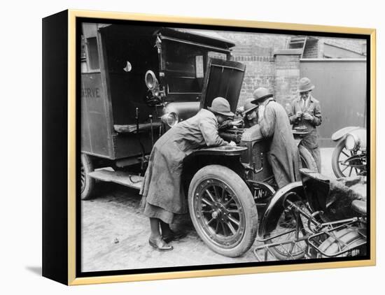 Women Working on an Automobile Engine Showing Shortage of Men During World War I-null-Framed Premier Image Canvas