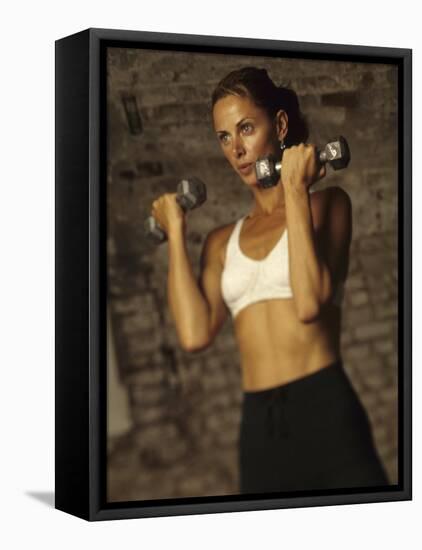 Women Working Out with Hand Wieghts, New York, New York, USA-Paul Sutton-Framed Premier Image Canvas