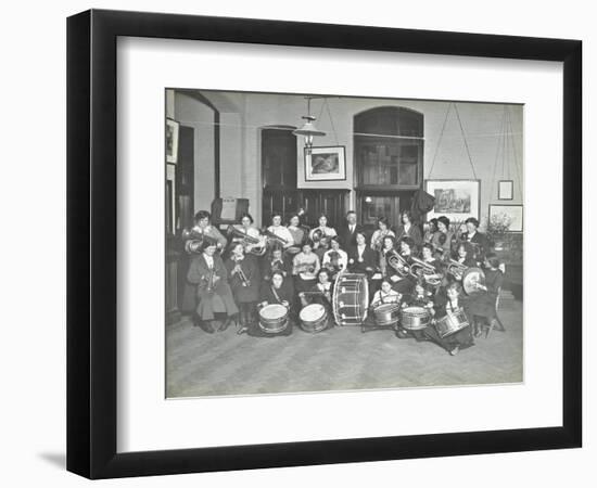 Womens Brass Band, Cosway Street Evening Institute for Women, London, 1914-null-Framed Photographic Print