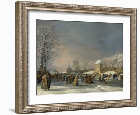 Womens Skating Competition on the Stadsgracht-Nicolaas Baur-Framed Art Print