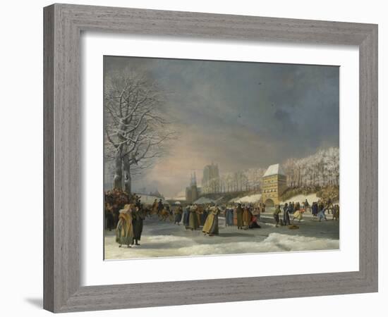 Womens Skating Competition on the Stadsgracht-Nicolaas Baur-Framed Art Print