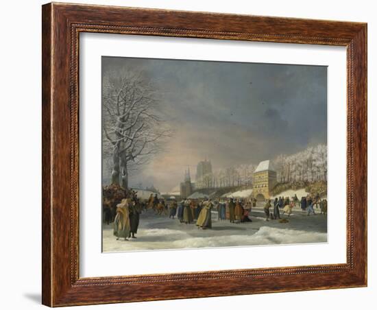 Womens Skating Competition on the Stadsgracht-Nicolaas Baur-Framed Art Print