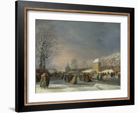 Womens Skating Competition on the Stadsgracht-Nicolaas Baur-Framed Art Print