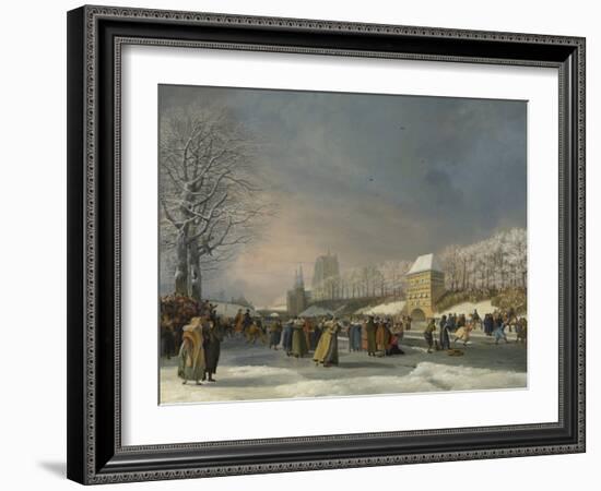 Womens Skating Competition on the Stadsgracht-Nicolaas Baur-Framed Art Print