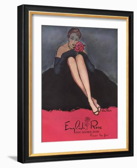 Womens Stockings Nylons Hosiery English Rose Roses, UK, 1953-null-Framed Giclee Print