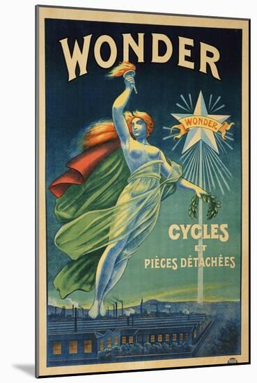 Wonder, Cycles et Pieces Detachees, circa 1910-null-Mounted Giclee Print