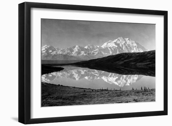 Wonder Lake, Alaska - View of Mount McKinley from the Lake-Lantern Press-Framed Art Print