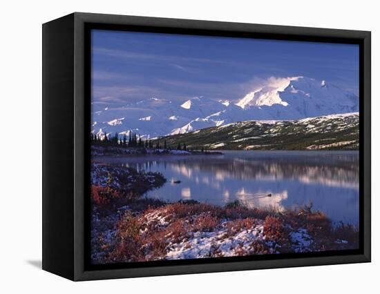 Wonder Lake at Dawn, Denali National Park, Alaska, USA-Charles Sleicher-Framed Premier Image Canvas